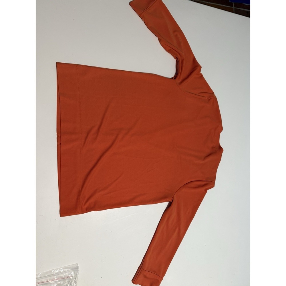 Anne Klein Orange Solid V-Neck Long Sleeve Button-Front Pullover Tee M - Picture 4 of 4
